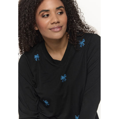 Studio SMella Blouse Blouse Black with petrol