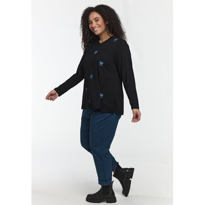 Studio SMella Blouse Blouse Black with petrol