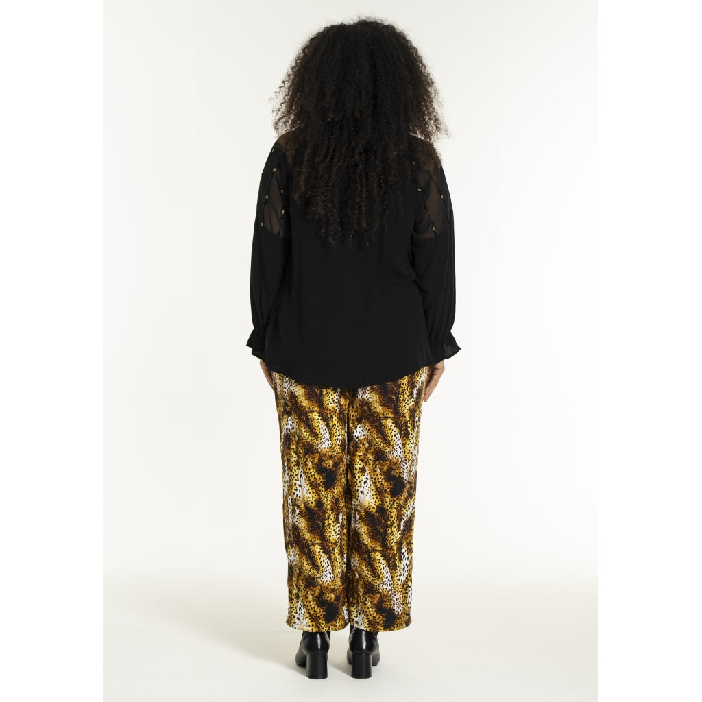 Studio SMille Blouse Blouse Black with gold squares