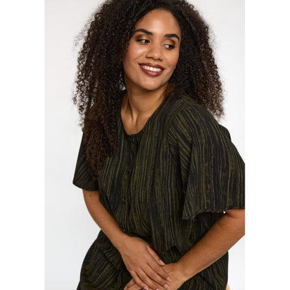 Studio SNadine Dress Dress Black with green stripes