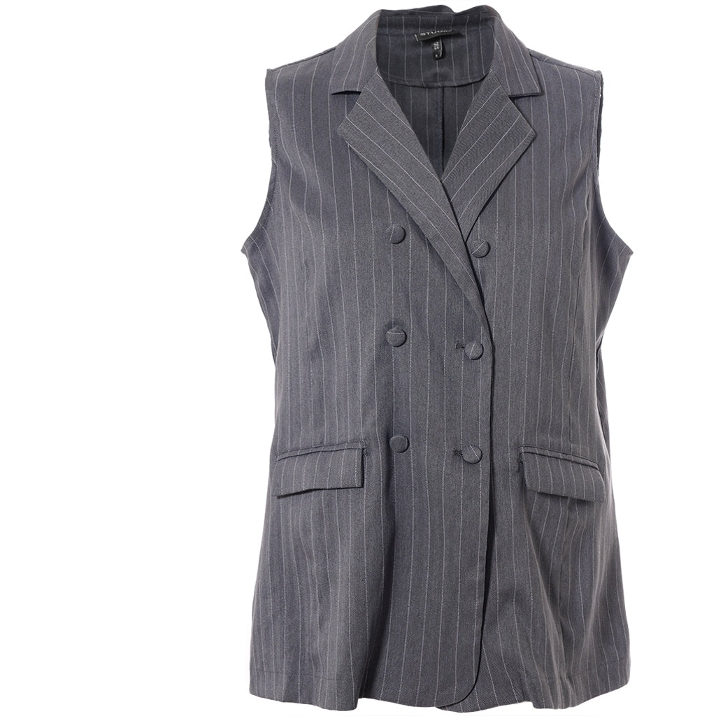 Studio SNaia vest Vest Grey-white pinstripe