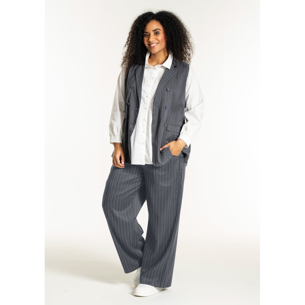 Studio SNaia vest Vest Grey-white pinstripe