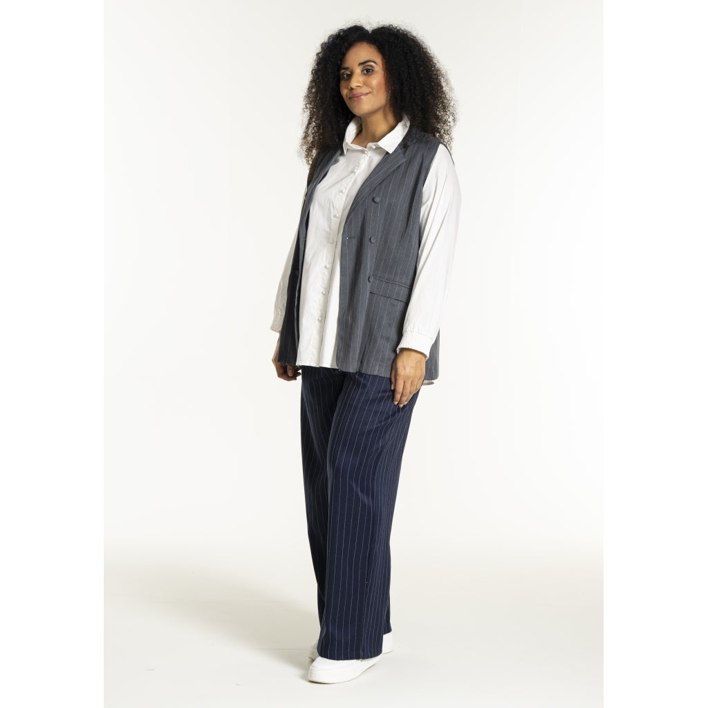 Studio SNaia vest Vest Grey-white pinstripe