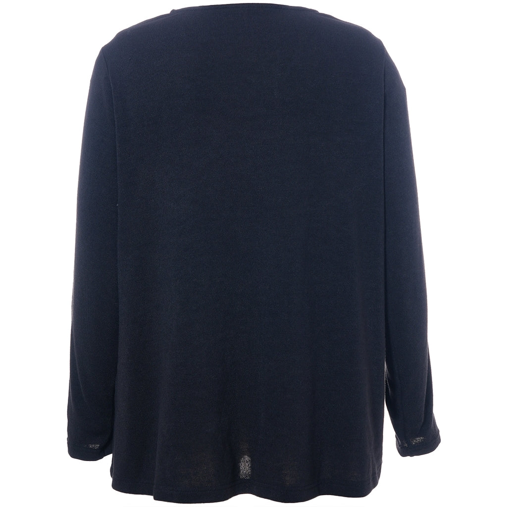 Studio SNalika knit blouse with rose Blouse Black