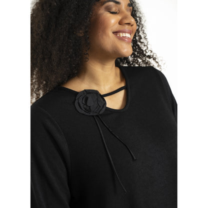 Studio SNalika knit blouse with rose Blouse Black