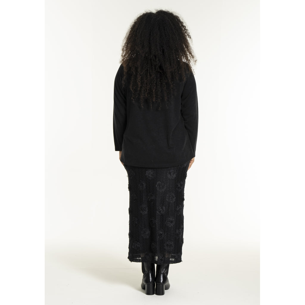 Studio SNalika knit blouse with rose Blouse Black