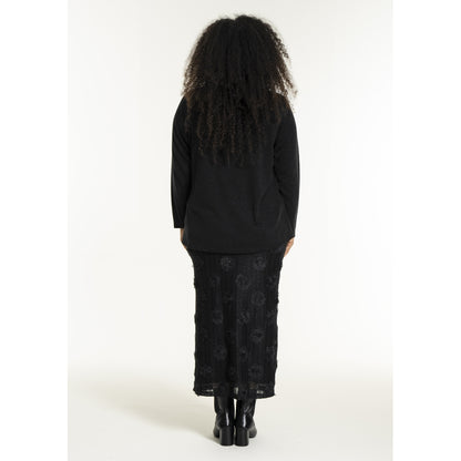 Studio SNalika knit blouse with rose Blouse Black