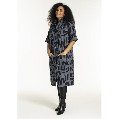 Studio SNalina Denim Dress Dress Blue white striped denim with print