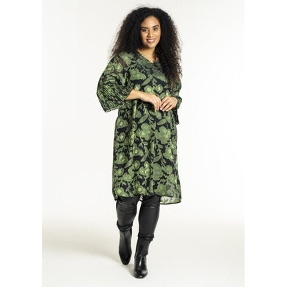 Studio SNathalie Dress Dress Black with bright green flowers