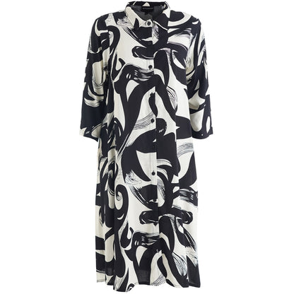 Studio SNelli Shirt Dress Shirt Dress Black with white design