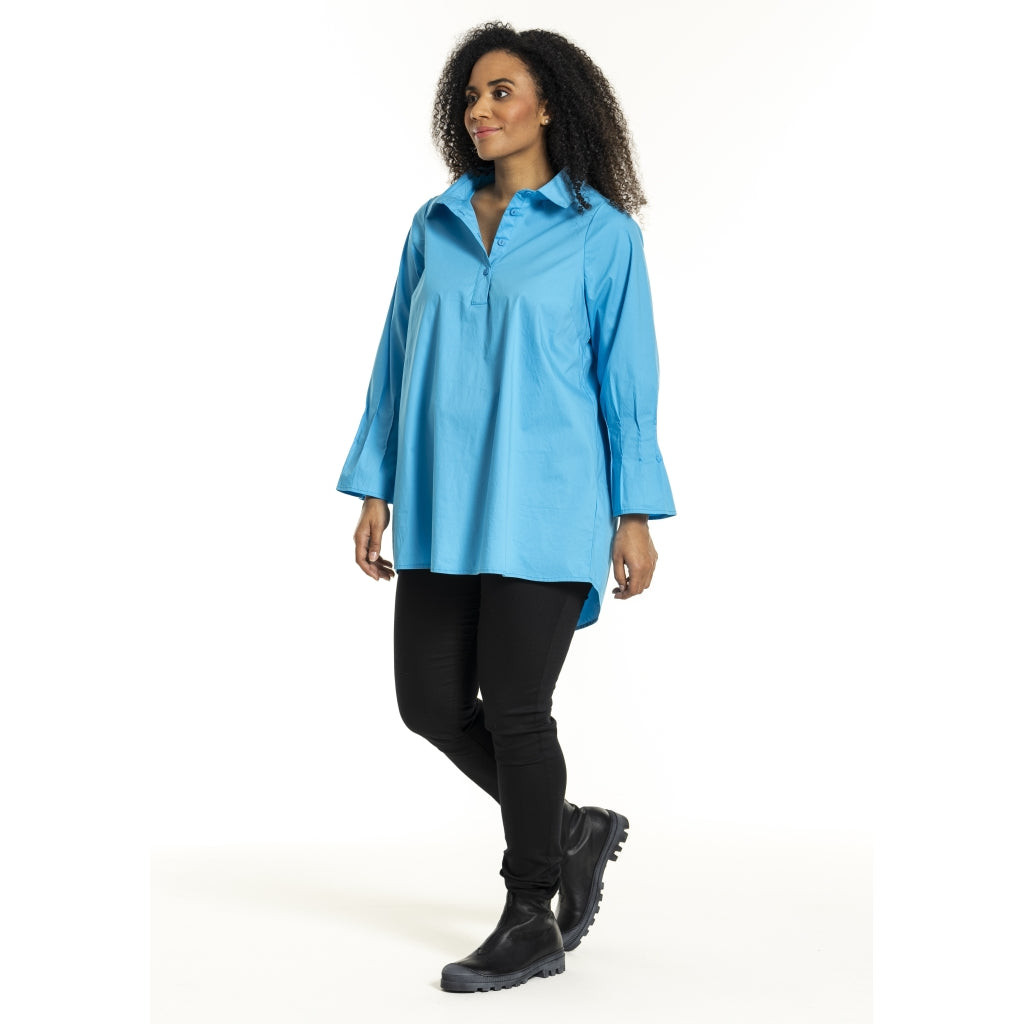 Studio SPoula Shirt with pleated cuffs Shirt Turquoise