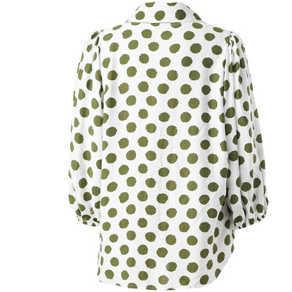 Studio STiff Shirt Shirt White with green dots